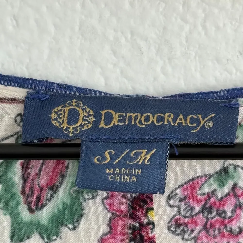 Democracy Floral Kimono Lightweight Vibrant Boho Festival Coastal Artistic S/M - Picture 5 of 7